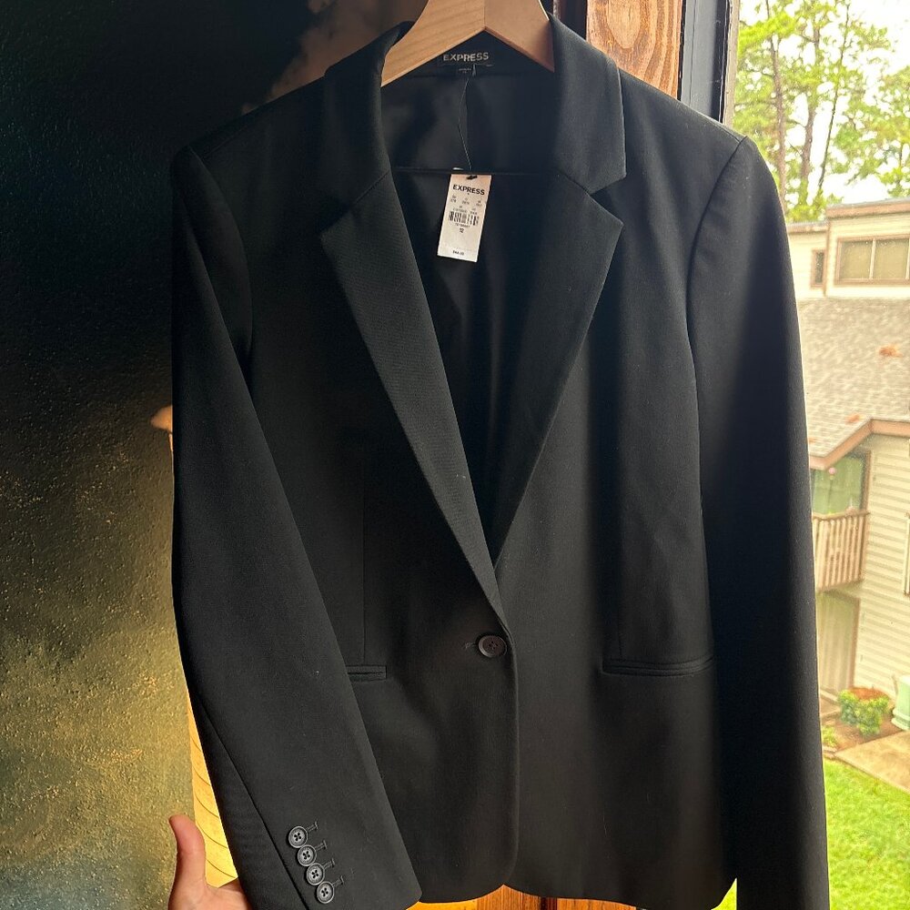 Express Single Button Classic Black Blazer